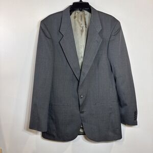 VTG Fabrizio Cellini 100%‎ Polyester Blend Gray Two Button Blazer Men's 42L